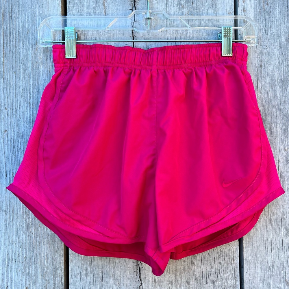 Nike dri-fit hot pink neon Barbie core mesh running shorts built in swim speedo